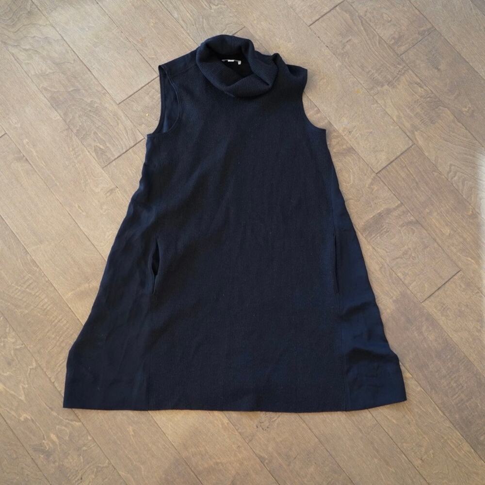 Standard James Perse Sleeveless Ribbed Mockneck Dress Black Womens Size 2/M